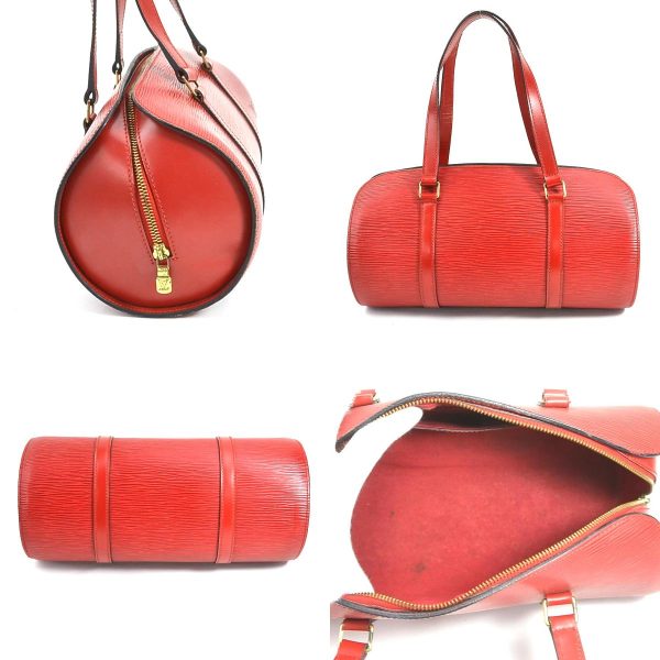 h29390a 1 c Louis Vuitton Epi Leather Handbag Red