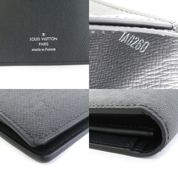 h29530f 4 c Louis Vuitton Taiga Portefeuille Brother Bi fold Long Wallet Ardoise