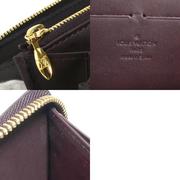 h29573f 10 c Louis Vuitton Monogram Vernis Zippy Wallet Round Zipper Long Wallet Amarant