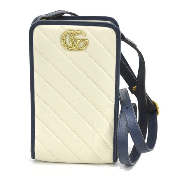 h29777g GUCCI GG Marmont Pouch Smartphone Case Leather Navy