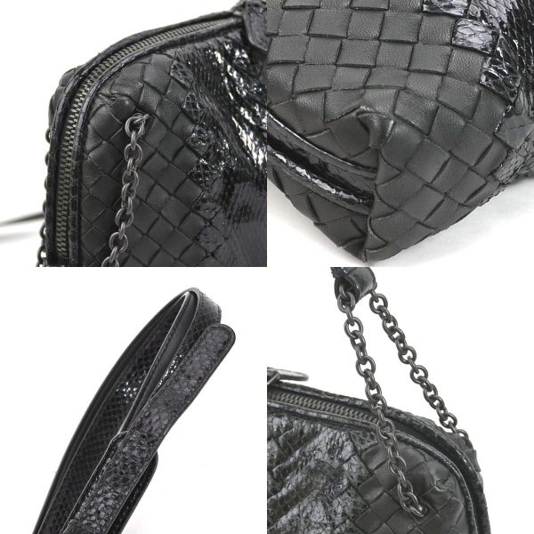 h29778a 5 c Bottega Veneta Leather Crossbody Shoulder Bag Black