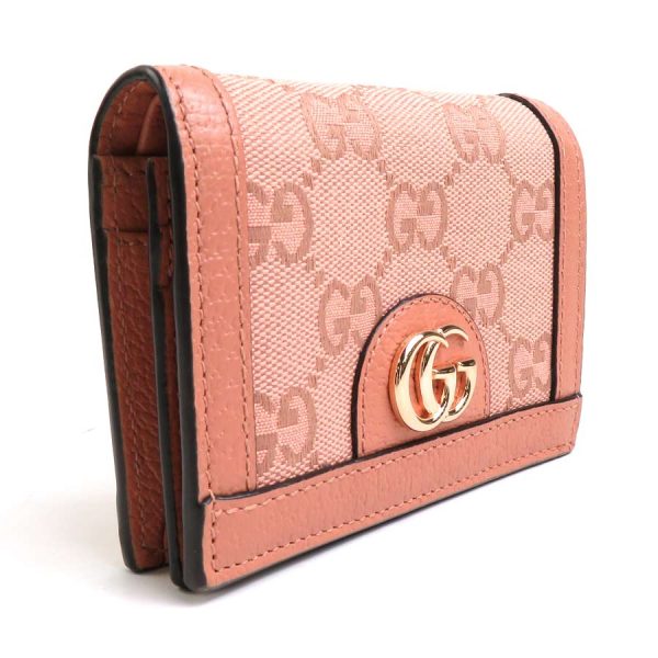 h29791f 1 GUCCI Bi Fold Wallet GG Canvas Leather Pink Ladies