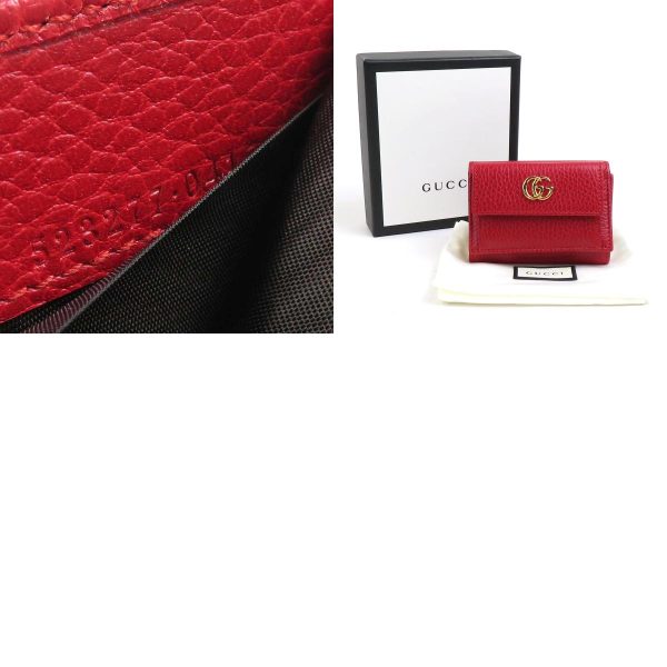 h29846f 10 c Gucci GG Marmont Leather Trifold Wallet Red