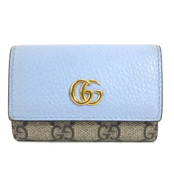 h29851f Gucci GG Marmont GG Supreme Canvas Key Case Blue