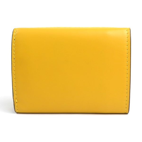 h29871f 2 Fendi Leather Trifold Wallet Yellow