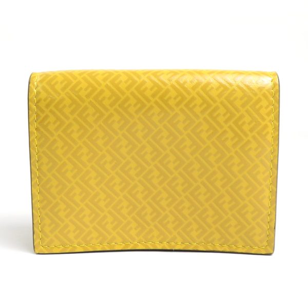 h29871f Fendi Leather Trifold Wallet Yellow