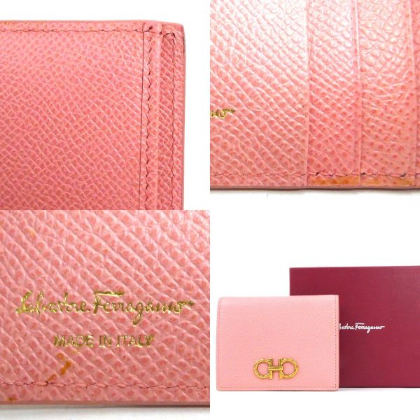 h29907f 10 c Salvatore Ferragamo Bifold Wallet Gancini Leather Pink