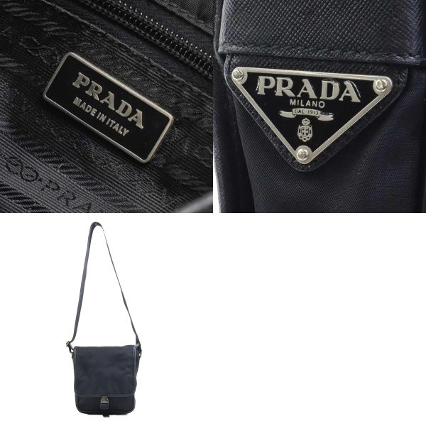 h30105g 10 c Prada Nylon Shoulder Bag Black