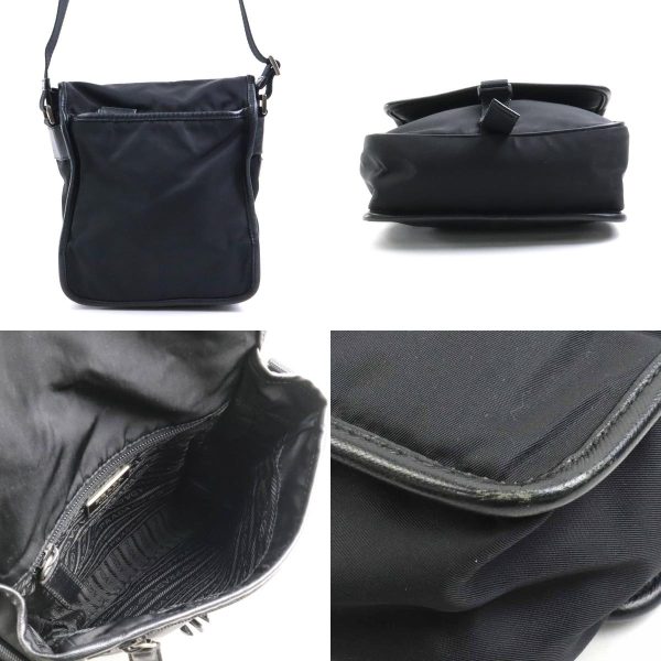 h30105g 2 c Prada Nylon Shoulder Bag Black