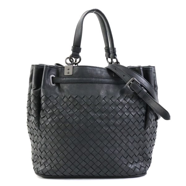 h30204g Bottega Veneta Shoulder Bag Intrecciato Leather Black