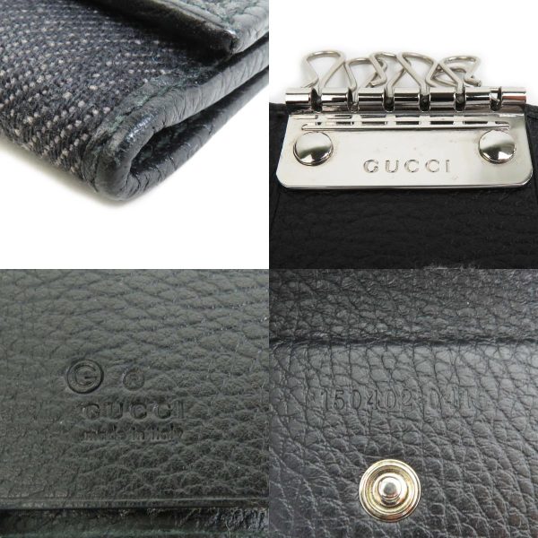 h30218i 4 c Gucci GG Canvas Key Case Black