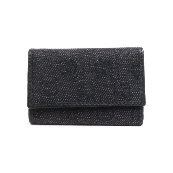 h30218i Gucci GG Canvas Key Case Black