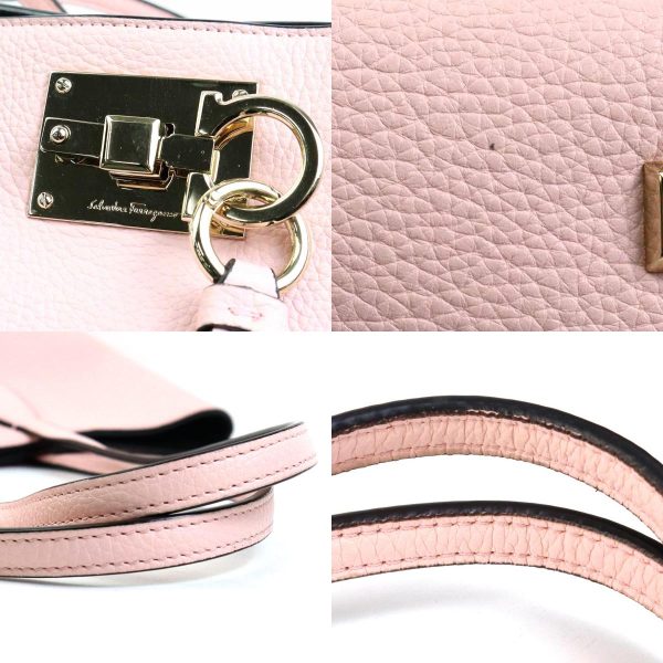 h30257g 6 c Salvatore Ferragamo Shoulder Bag Gancini Leather Pink