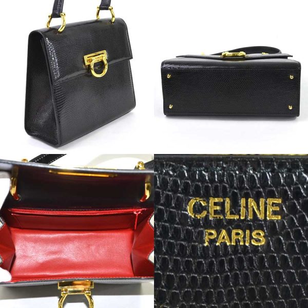 i0427 2 Celine Lizard Handbag Black