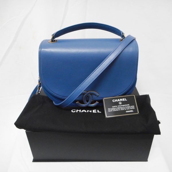 id12251 1 Chanel Super Vintage Chain Shoulder Bag Blue