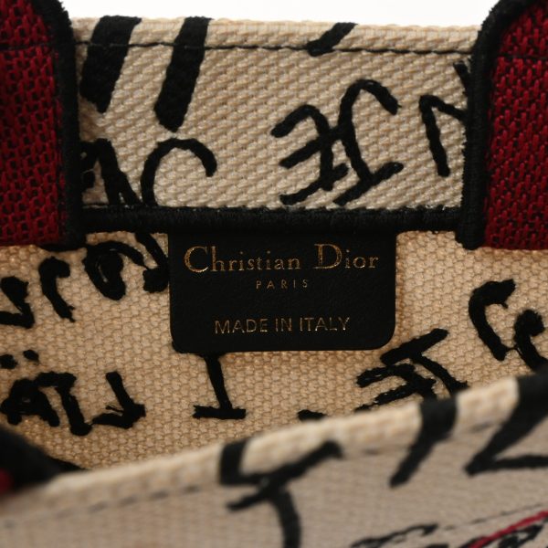 ik 00 0613787 15 Christian Dior Book Tote Vertical Canvas Tote Bag White