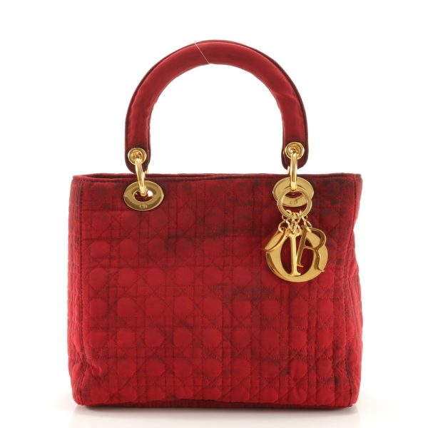 img 01674430 Christian Dior Cannage Lady Dior Top Handle Leather Shoulder Red