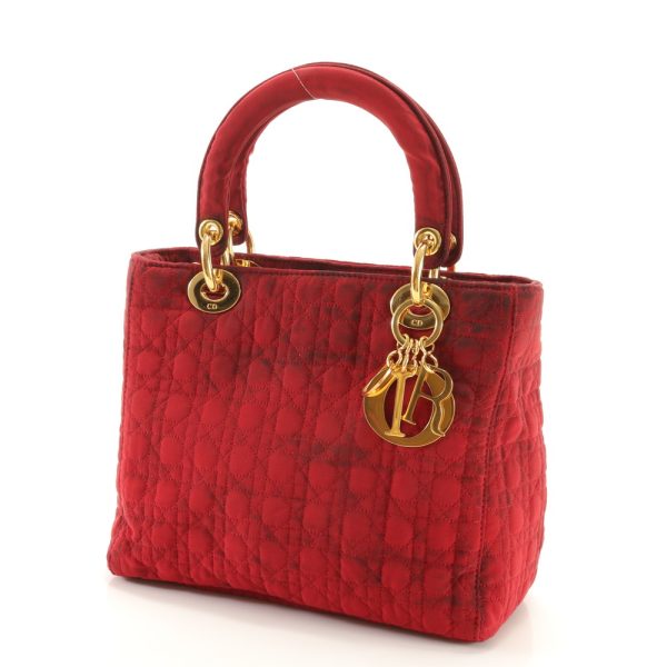 img 01674431 Christian Dior Cannage Lady Dior Top Handle Leather Shoulder Red