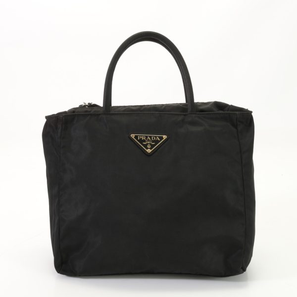 img 01683651 Prada Tessuto Nylon Triangle Logo Shoulder Black