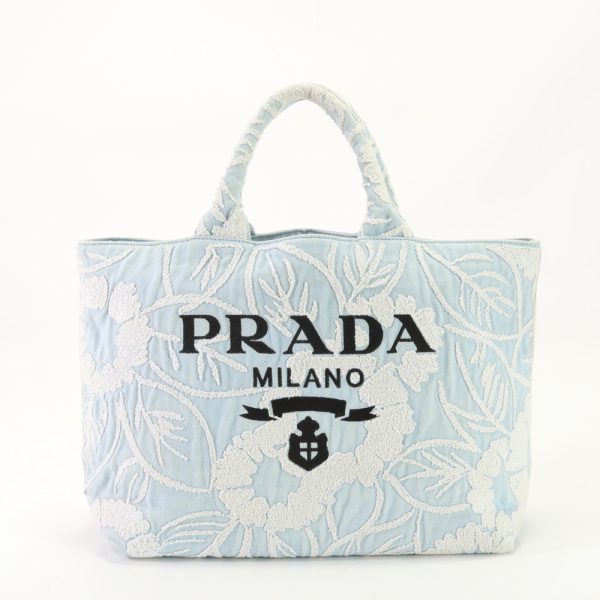 img 01686841 Prada Drill Tote Bag Leather Blue