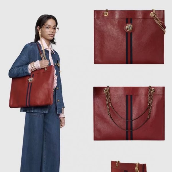 screenshot 28 Gucci Burgundy Rajah Large Chain Tote