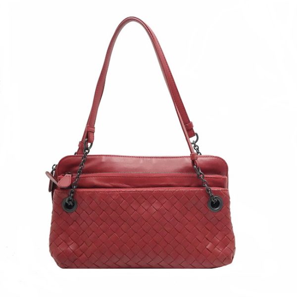 imgrc0070388361 Bottega Veneta Chain Intrecciato Leather Handbag Red