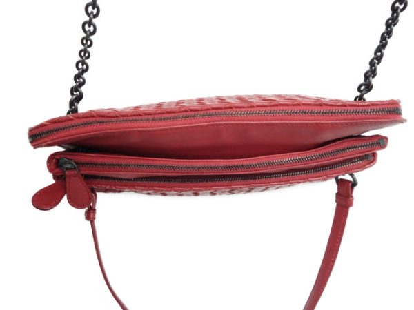 imgrc0070388368 Bottega Veneta Chain Intrecciato Leather Handbag Red