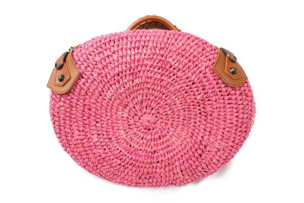 imgrc0073162106 Balenciaga Raffia Straw Basket Bag Pink