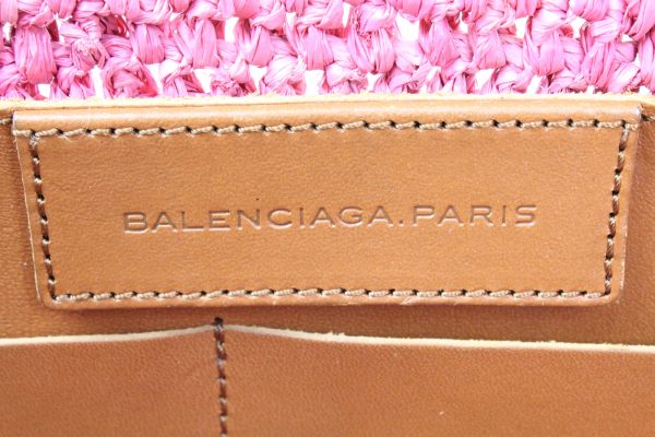 imgrc0073162108 Balenciaga Raffia Straw Basket Bag Pink