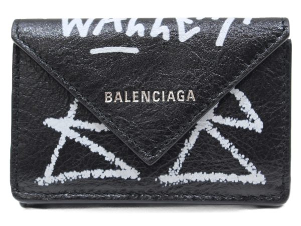 imgrc0076191269 Balenciaga Mini Paper Folding Wallet Black White