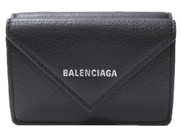 imgrc0077022736 Balenciaga Mini Paper Wallet Calf Leather Black