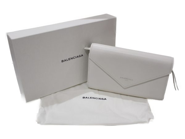 imgrc0077174366 Balenciaga Paper Money Leather Long Wallet White