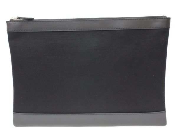 imgrc0077244030 Balenciaga Navy Clip L Canvas Clutch Bag Black