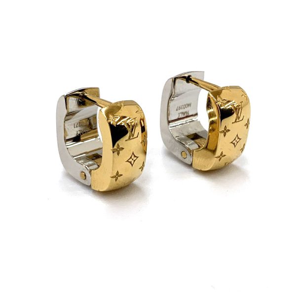 imgrc0077499292 Louis Vuitton Bookre d`Rell Nanogram Plated Earrings Gold Silver