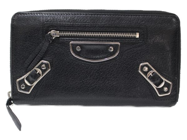 imgrc0077796127 Balenciaga Continental Zip Around Wallet Black