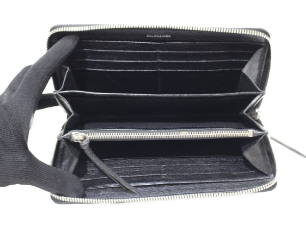 imgrc0077796132 Balenciaga Continental Zip Around Wallet Black