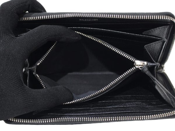 imgrc0077796133 Balenciaga Continental Zip Around Wallet Black