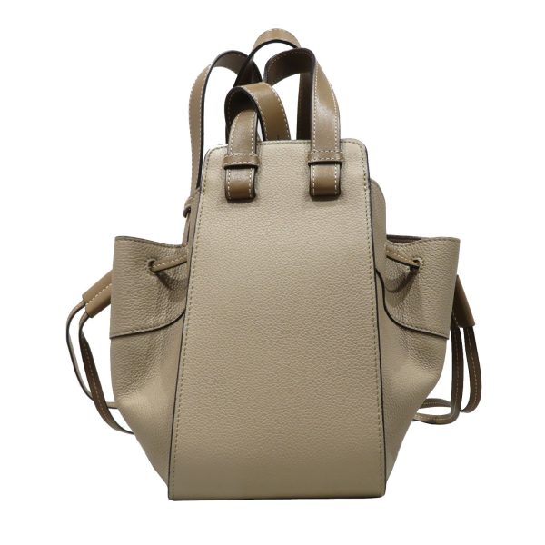 imgrc0078432428 Loewe Hammock Drawstring Soft Grain Calfskin Small Shoulder Bag Sand Beige Mink Brown