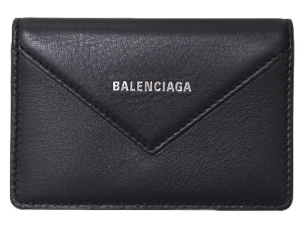 imgrc0079035211 Balenciaga Paper Card Holder Case Leather Black