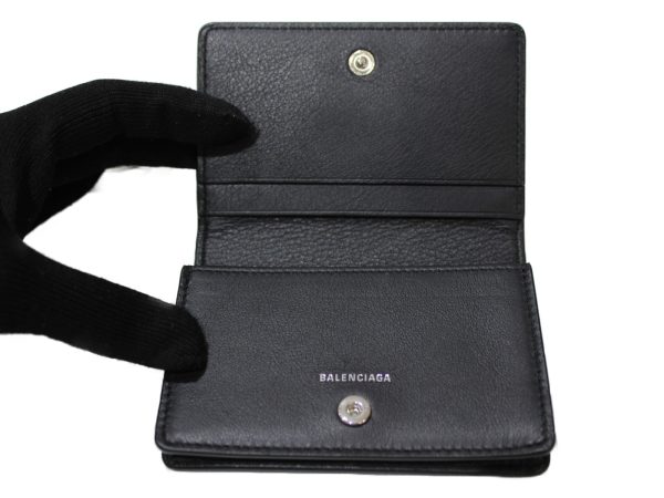 imgrc0079035216 Balenciaga Paper Card Holder Case Leather Black