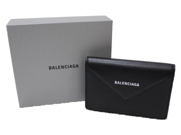 imgrc0079035219 Balenciaga Paper Card Holder Case Leather Black