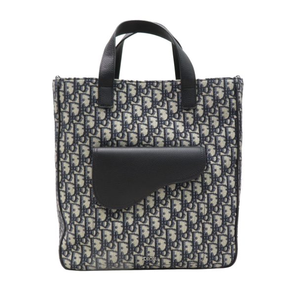 imgrc0079556509 Dior Saddle Oblique Jacquard Tote Bag Blue Black