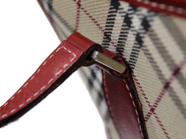 imgrc0080557473 Burberry Handbag Nova Check Leather Beige Red