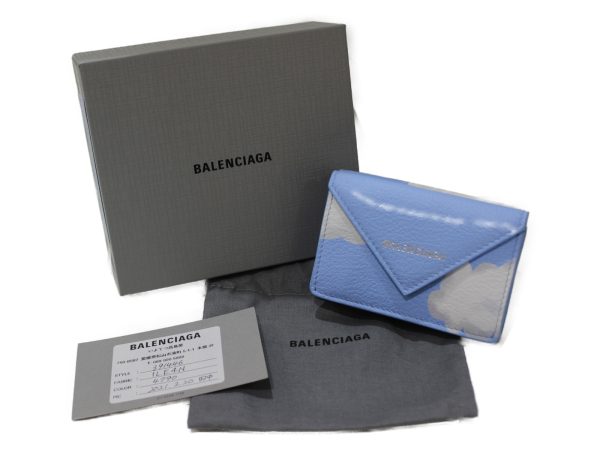 imgrc0080576091 Balenciaga Paper Mini Cloud Folding Wallet Blue