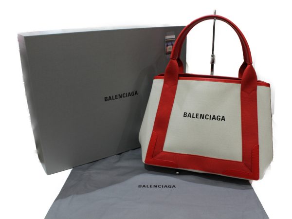 imgrc0080712420 Balenciaga Navy Cabas Small Handbag Red Ivory