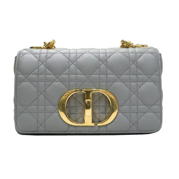 imgrc0080903339 Dior Caro Small Bag In Cannage Calf Shoulder Gray