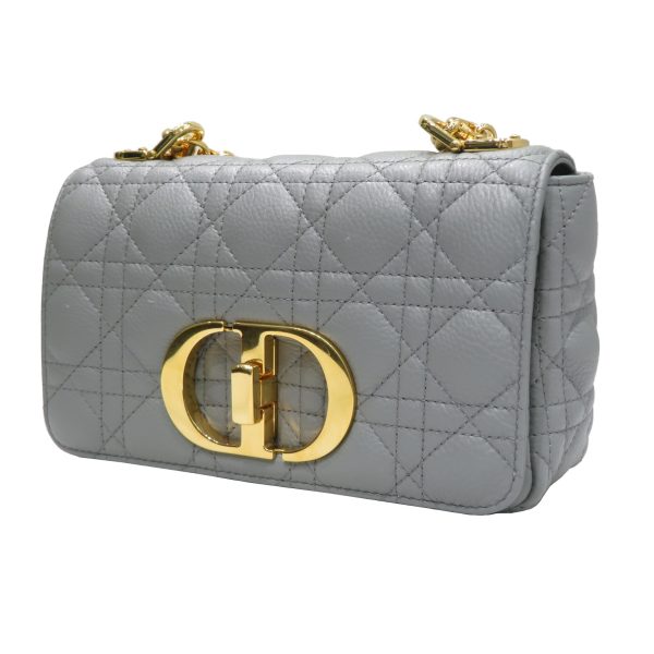 imgrc0080903340 Dior Caro Small Bag In Cannage Calf Shoulder Gray