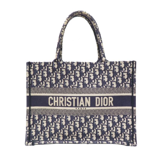 imgrc0080959609 Dior Book Tote Medium HandBag Canvas Navy White