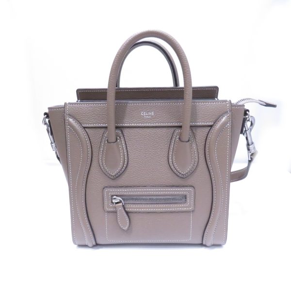 imgrc0081336601 Celine Nano Drummed Calfskin Suri Hand Bag Grey