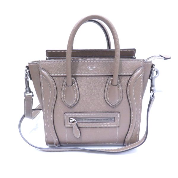 imgrc0081336602 Celine Nano Drummed Calfskin Suri Hand Bag Grey